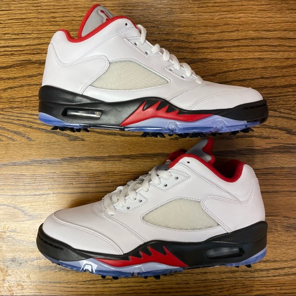 NEW Nike Men\'s SIZE 7 Air Jordan V 5 Low Golf Fire Red White Black Athletic main image 6